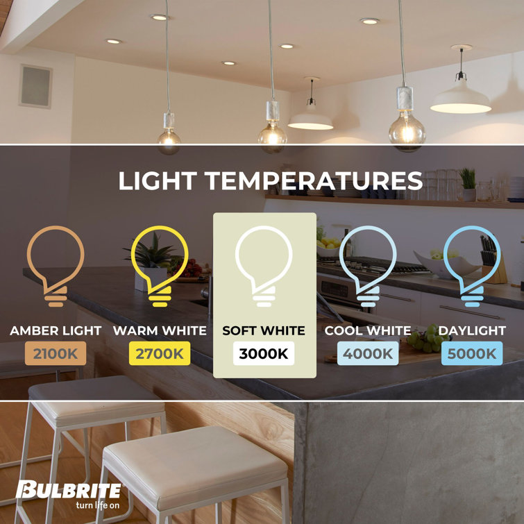 8.5W Clear Dimmable G40 LED Filament Bulbs, Pack of 2