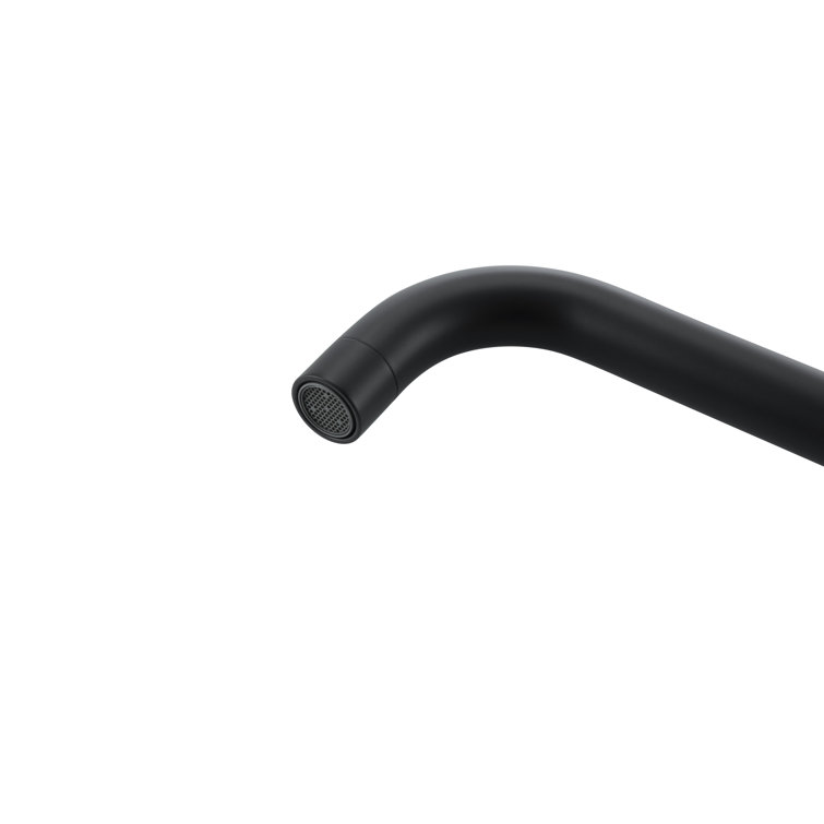 Matte Black Stainless Steel Gooseneck Kitchen Faucet with Pull-out Spray