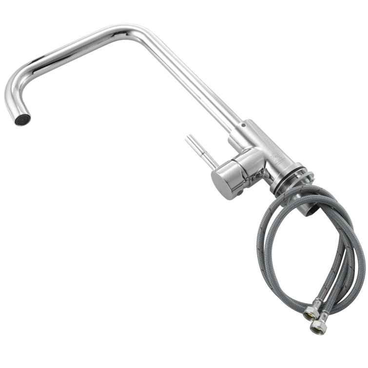 Chrome Single Handle Gooseneck Kitchen Faucet with Pull-out Spray