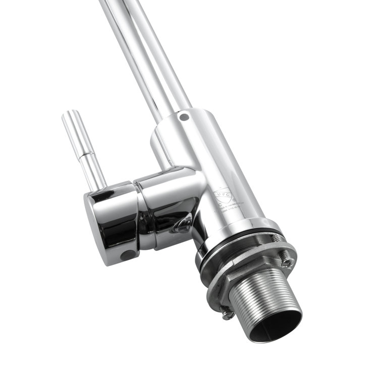 Chrome Single Handle Gooseneck Kitchen Faucet with Pull-out Spray