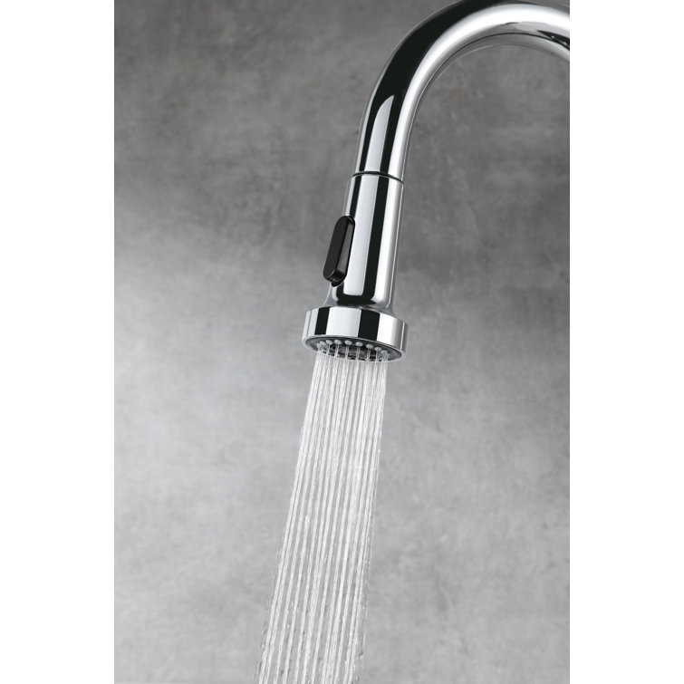 Chrome Gooseneck Kitchen Faucet with Pull-out Spray