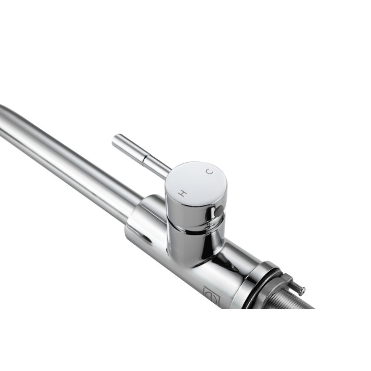 Chrome Gooseneck Kitchen Faucet with Pull-out Spray