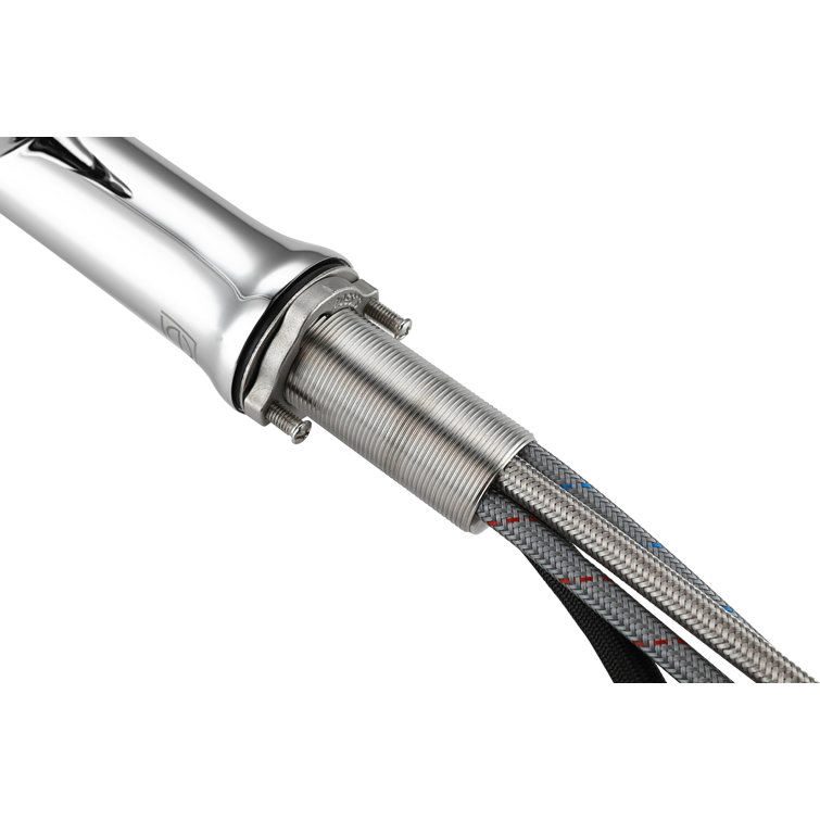 Chrome Gooseneck Single Handle Pull-Down Kitchen Faucet