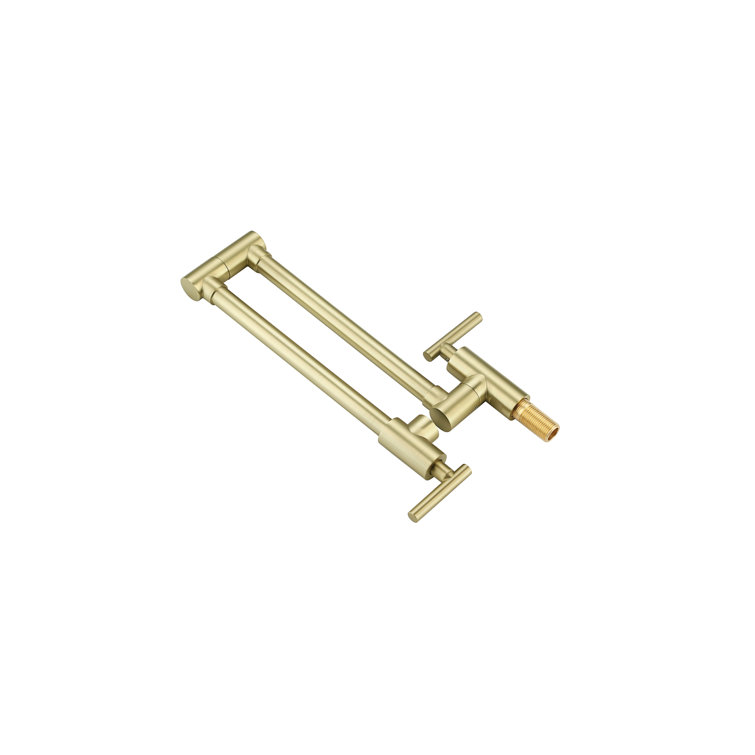 Brushed Gold Brass Dual Handle Kitchen Faucet