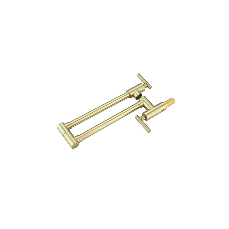 Brushed Gold Brass Dual Handle Kitchen Faucet
