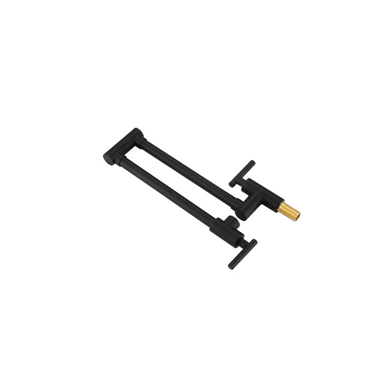 Matte Black Brass Dual Handle Kitchen Faucet