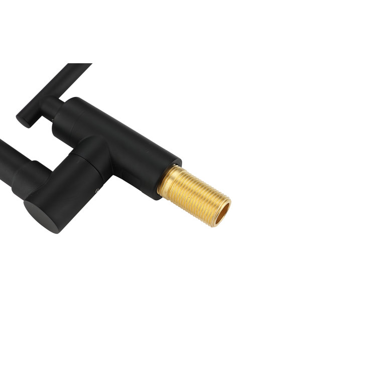 Matte Black Brass Dual Handle Kitchen Faucet