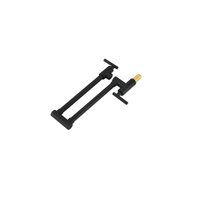 Matte Black Brass Dual Handle Kitchen Faucet