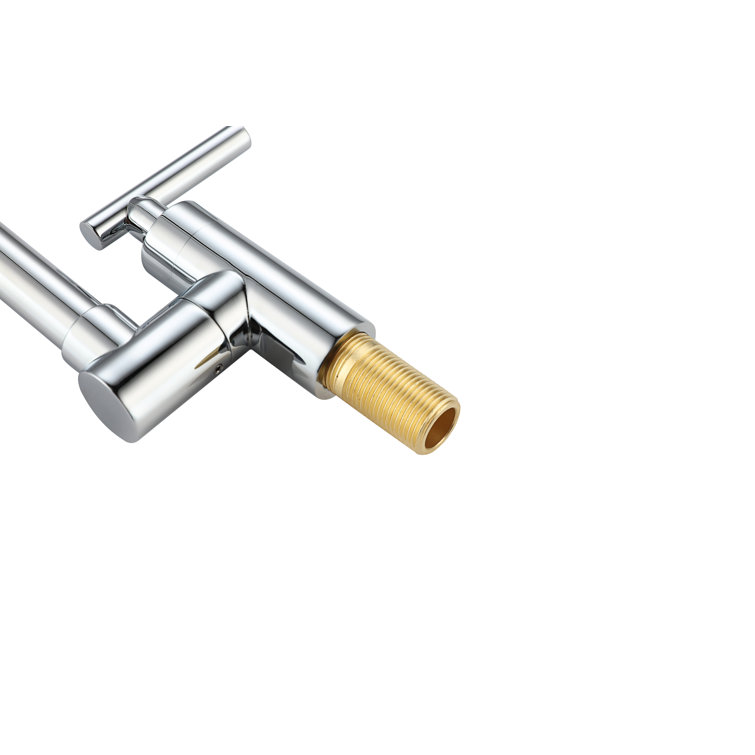Chrome Dual Handle Wall Mounted Pot Filler Faucet