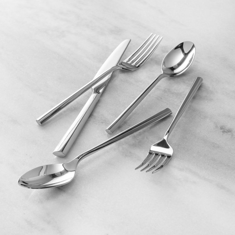 Fortessa Orson 18/10 Stainless Steel 20 Piece Flatware Set (Service for 4), Silver