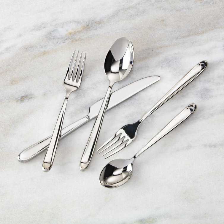 Scoop Stainless Steel 20-Piece Flatware Set, Silver
