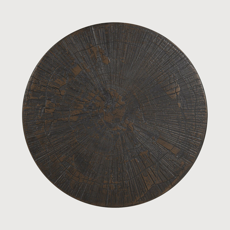 Round Dark Brown Metal Nesting Coffee Table Set