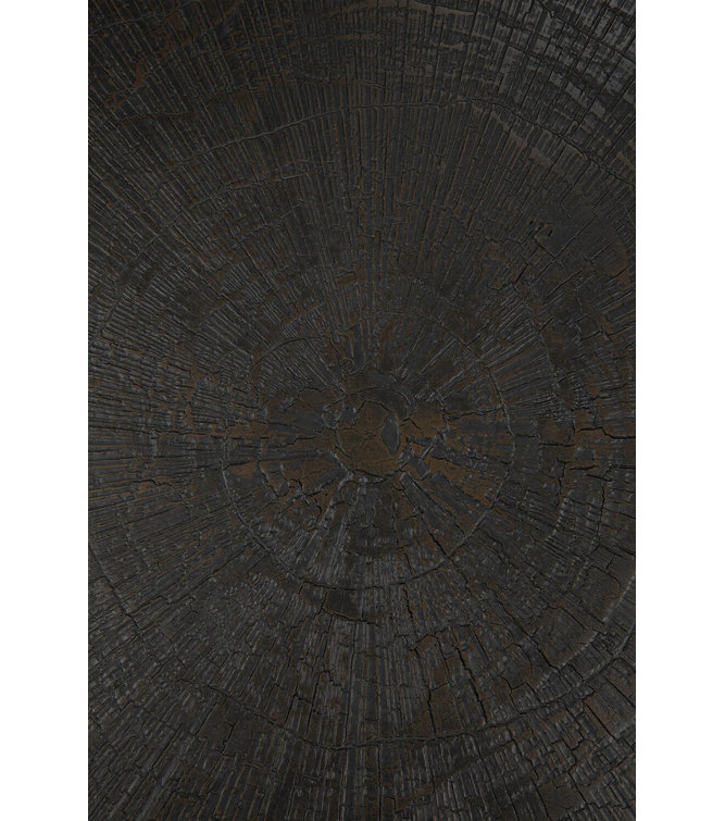 Round Dark Brown Metal Nesting Coffee Table Set