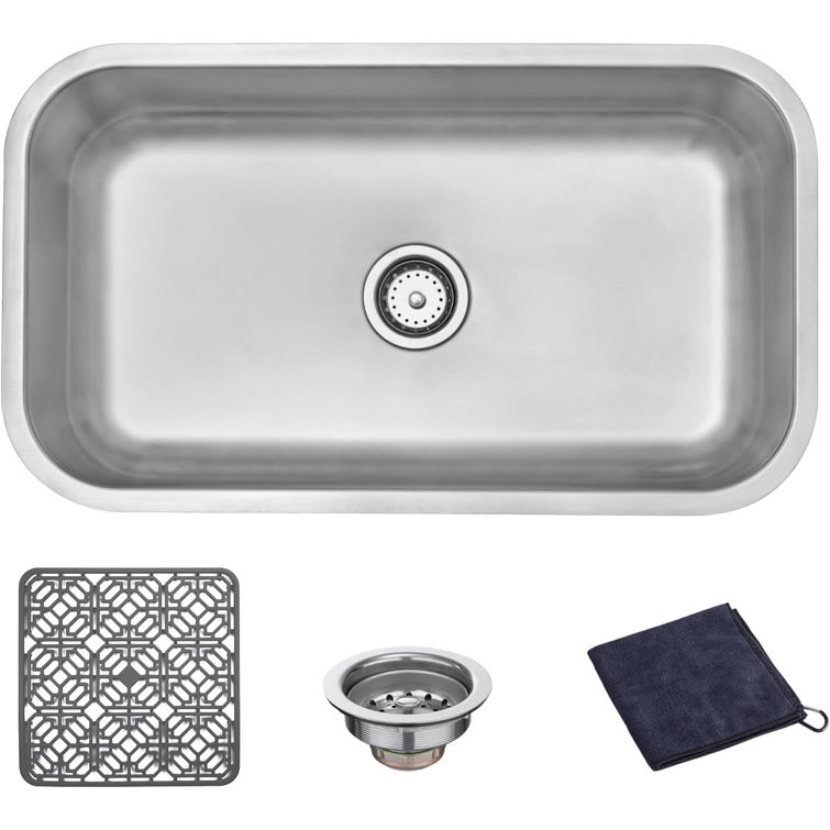 31.5 Inch Satin Stainless Steel Undermount Kitchen Sink