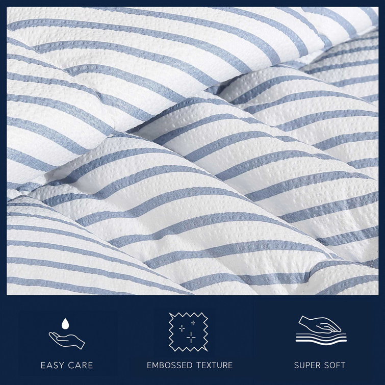 King Navy Dusk Reversible Microfiber Comforter Set