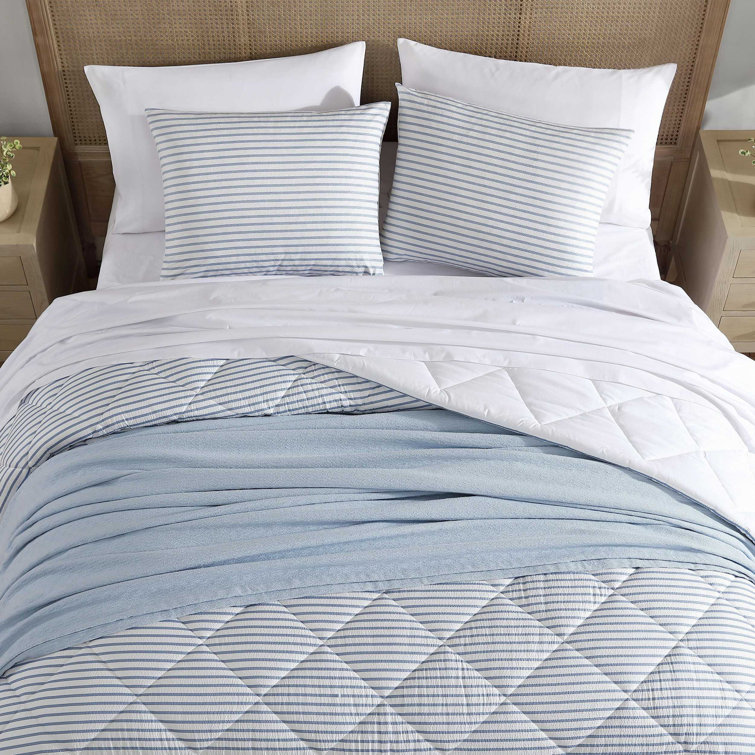 King Navy Dusk Reversible Microfiber Comforter Set