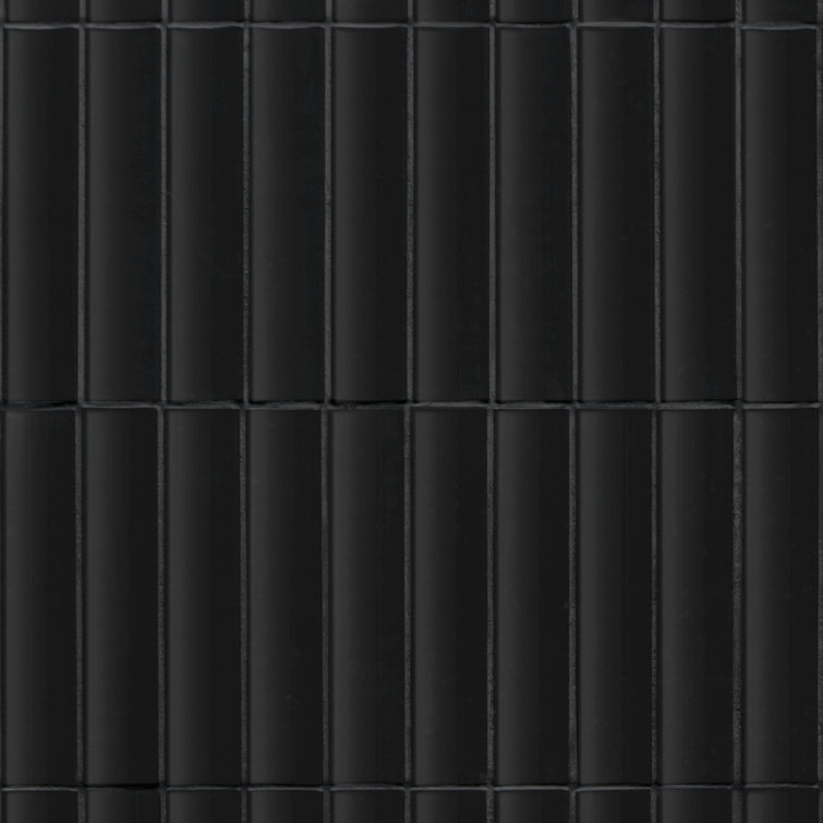 12.52" x 11.89" Black Honed Marble Mosaic Tile