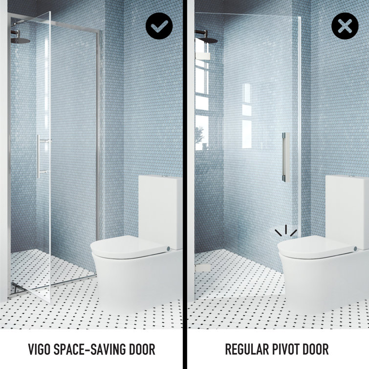 Astoria 30" x 76" Chrome Framed Pivot Shower Door with Clear Glass