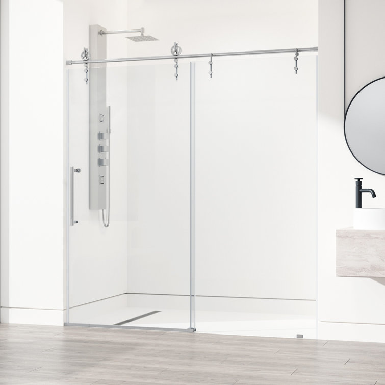 Hamilton 56-60" Chrome Frameless Sliding Shower Door with Clear Glass