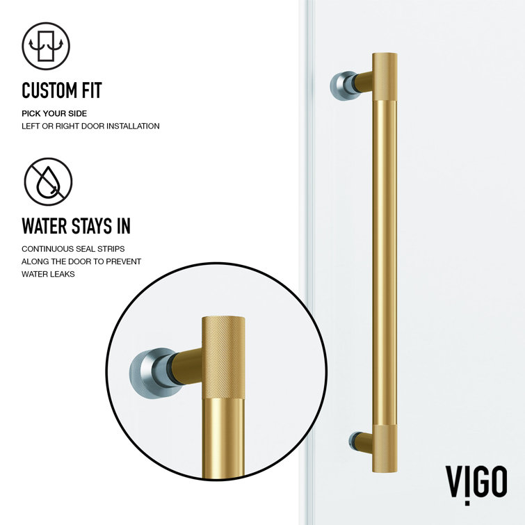 Hamilton Matte Brushed Gold Frameless Sliding Tub Door