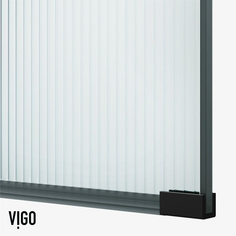 Arden Matte Black 34" x 78" Framed Shower Screen with Fluted Glass