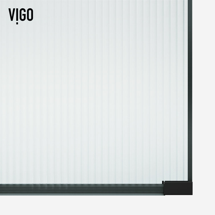 Arden Matte Black 34" x 78" Framed Shower Screen with Fluted Glass
