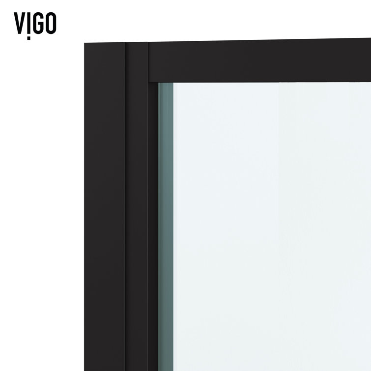 Astoria 76" High Matte Black Framed Pivot Shower Door