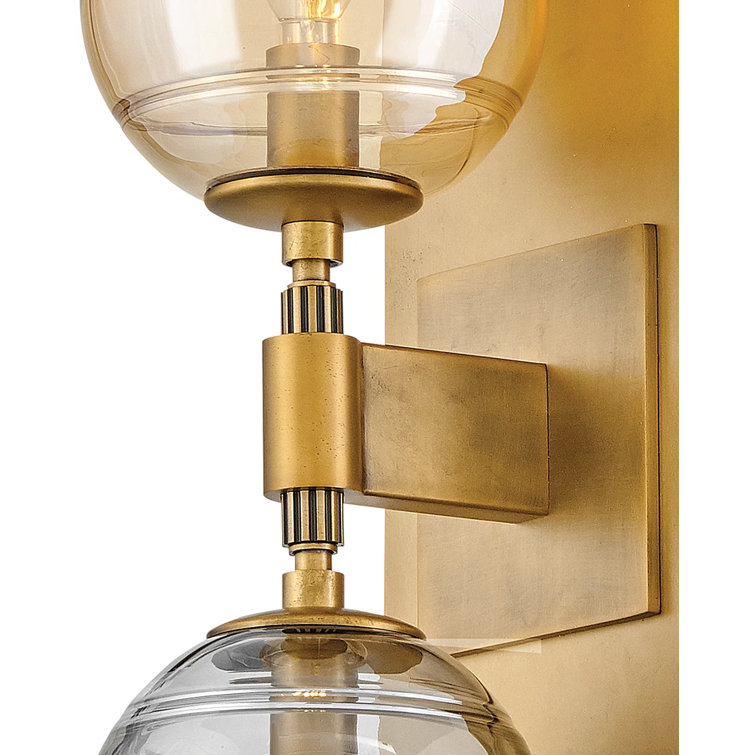 Heritage Brass 2-Light Sconce with Swirl Glass Shades