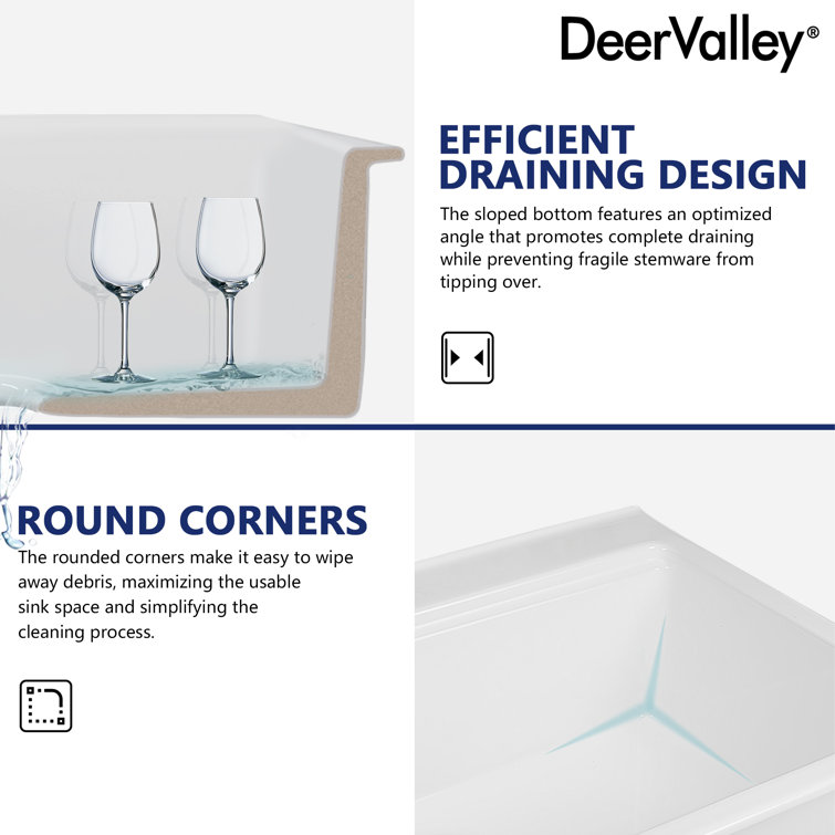 White Fireclay Single Bowl Drop-In Workstation Sink