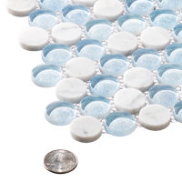 Space Blue Penny Round Marble Mosaic Tile