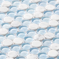 Space Blue Penny Round Marble Mosaic Tile