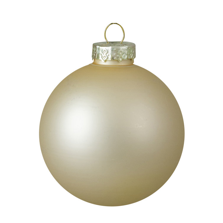Gold Matte and Shiny Glass Christmas Ball Ornament Set of Nine