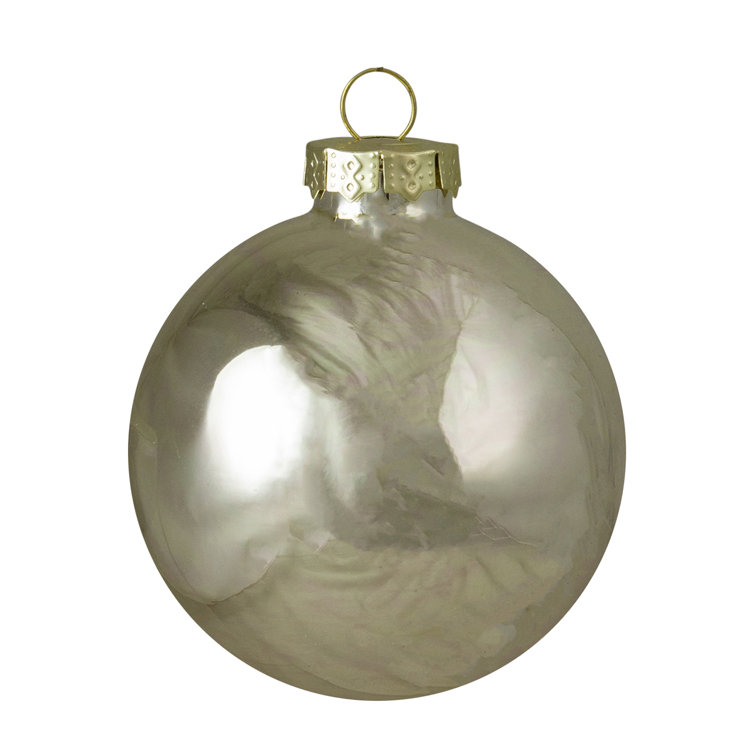 Gold Matte and Shiny Glass Christmas Ball Ornament Set of Nine