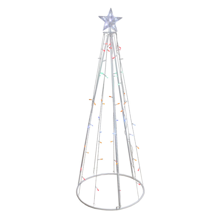 5' Traditional Multi-Color LED Lighted Outdoor Christmas Cone Tree