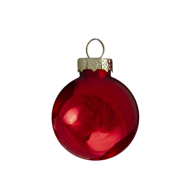10-Piece Red Shiny and Matte Glass Christmas Ball Ornament Set