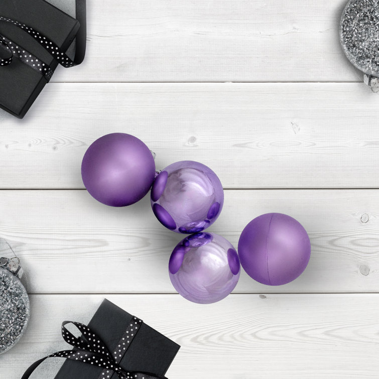 60-Piece Lavender and Purple Shatterproof Christmas Ball Ornaments Set