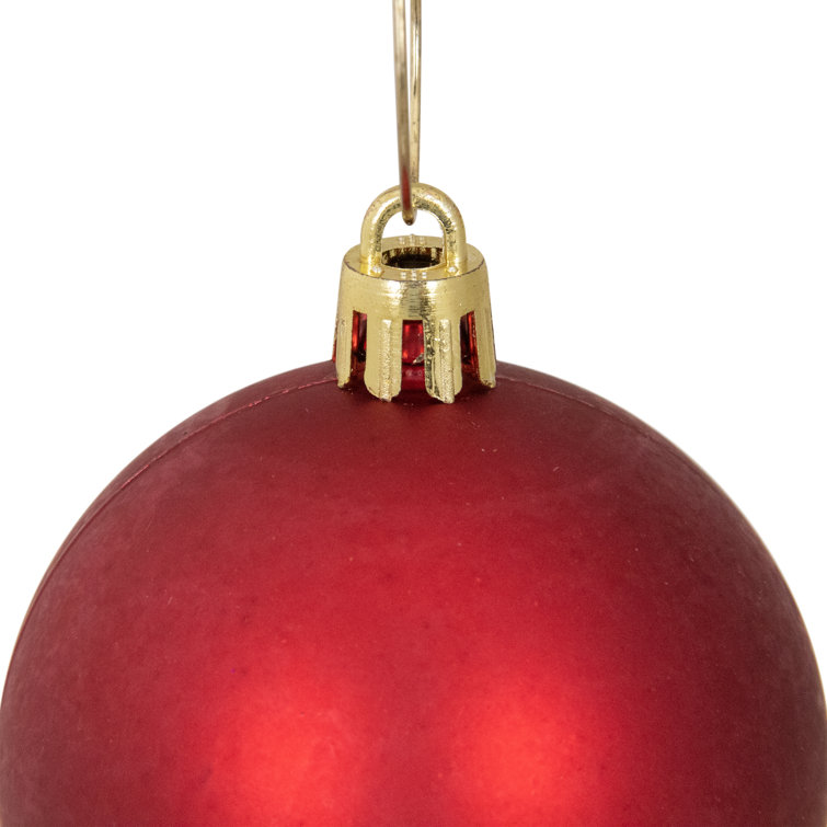 60-Piece Red Matte Shatterproof Christmas Ball Ornament Set