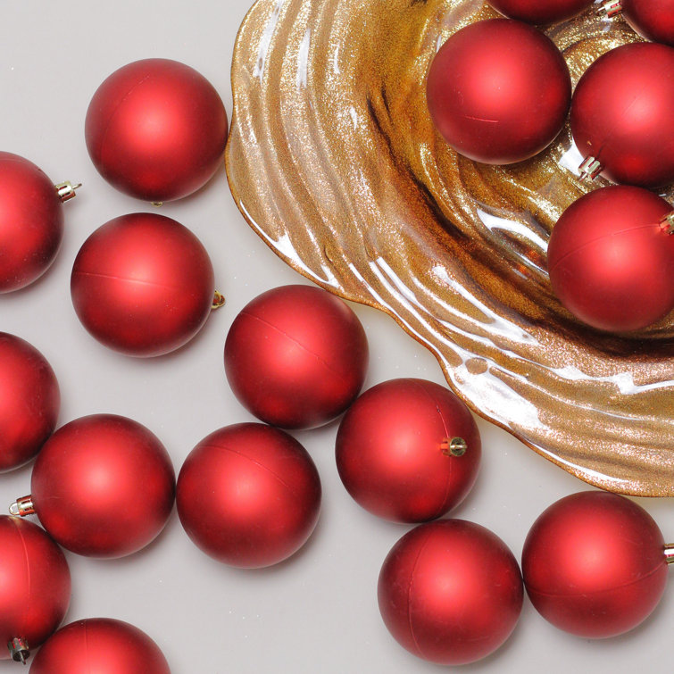 32-Piece Red Matte Shatterproof Christmas Ball Ornaments Set