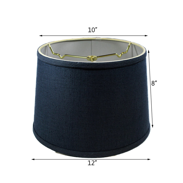 Textured Slate Blue Linen Drum Lamp Shade
