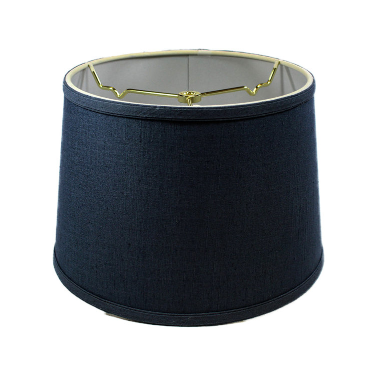 Textured Slate Blue Linen Drum Lamp Shade