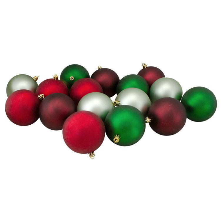 32-Piece Red and Green Shatterproof Christmas Ball Ornament Set