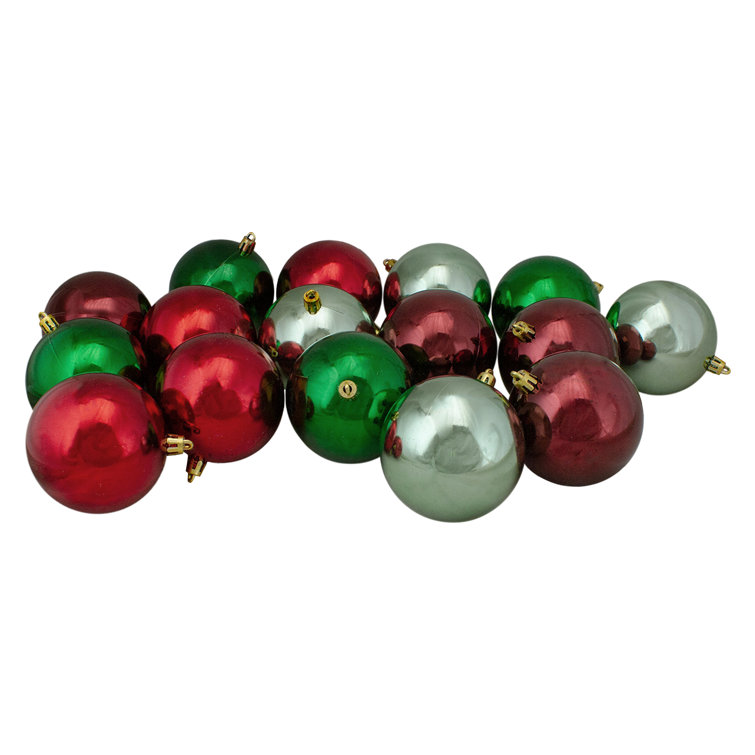 32-Piece Red and Green Shatterproof Christmas Ball Ornament Set