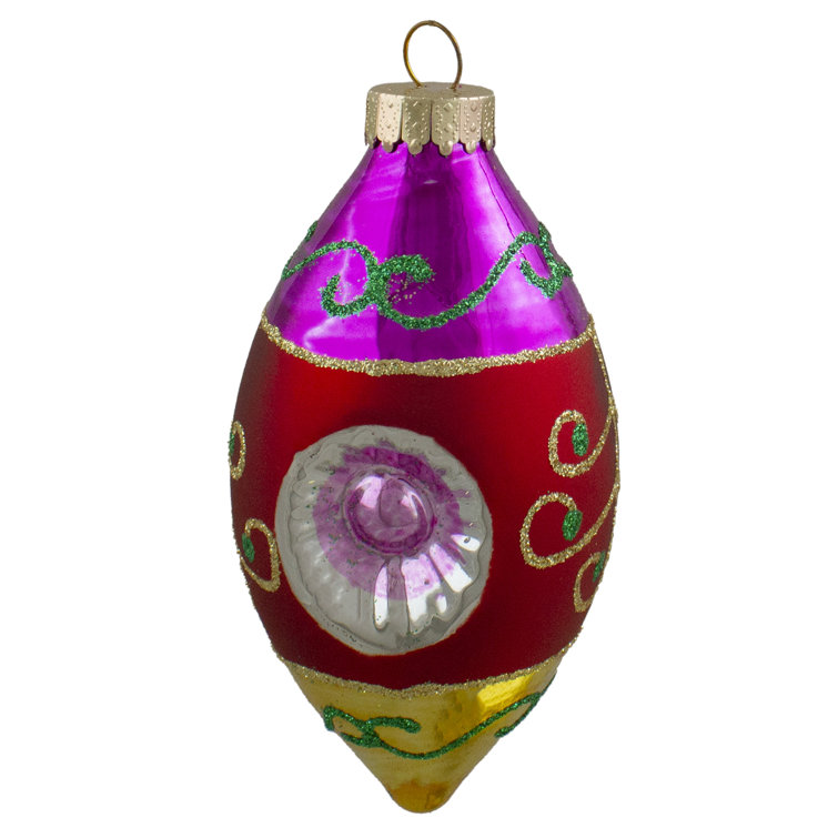 Retro Multi-Color Glass Finial Christmas Ornament Set