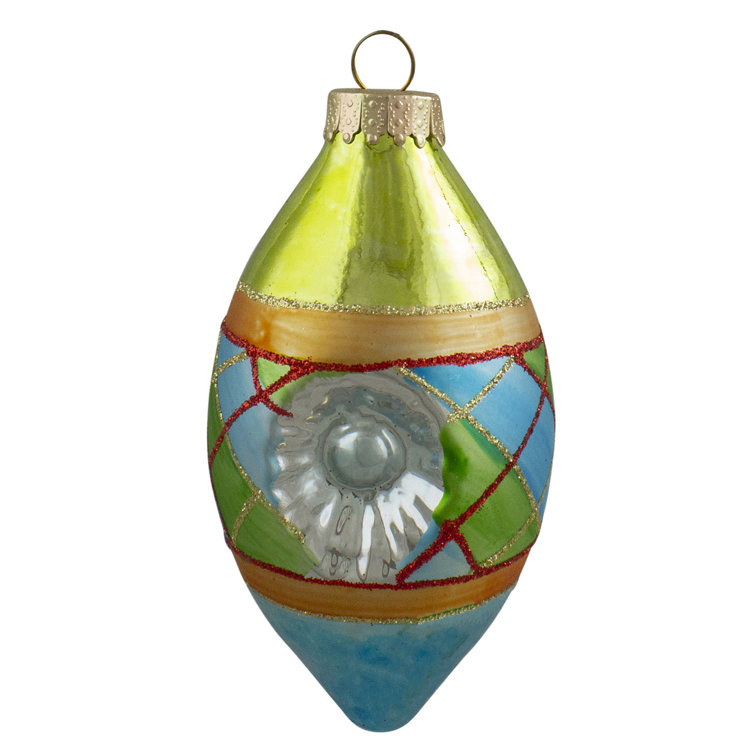Retro Multi-Color Glass Finial Christmas Ornament Set