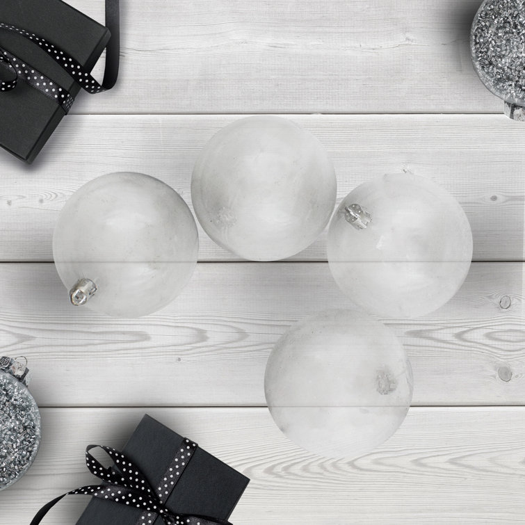 Clear Shatterproof Plastic Christmas Ball Ornament Set 3.25"