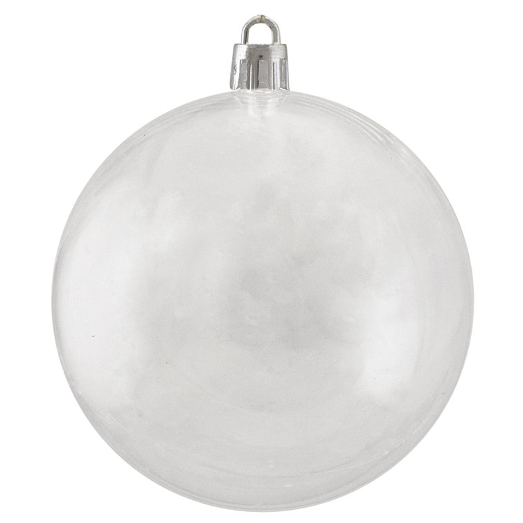 Clear Shatterproof Plastic Christmas Ball Ornament Set 3.25"