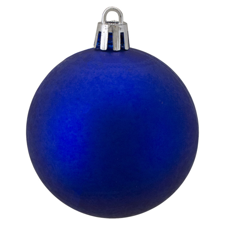 Royal Blue Shatterproof Plastic Christmas Ball Ornament Set