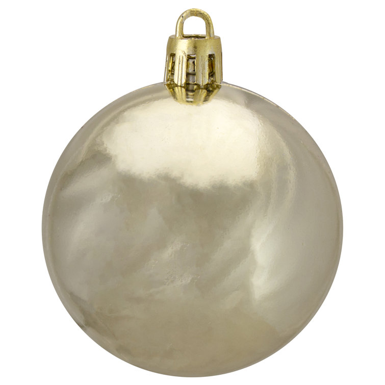 Champagne Gold Shatterproof Plastic Christmas Ball Ornaments Set
