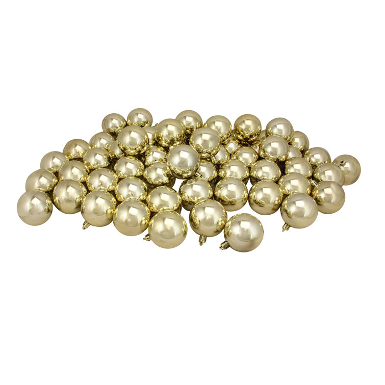 Champagne Gold Shatterproof Plastic Christmas Ball Ornaments Set