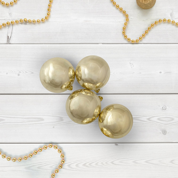Champagne Gold Shatterproof Plastic Christmas Ball Ornaments Set
